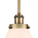 Ballston Large Cone LED 8 inch Brushed Brass Pendant Ceiling Light in Matte White Glass