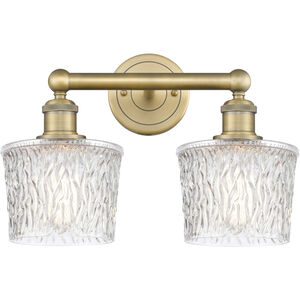 Niagra 2 Light 15.5 inch Brushed Brass and Clear Bath Vanity Light Wall Light