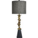 Contemporary 40 inch 150 watt Black and Vintage Gold Table Lamp Portable Light