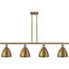 Ballston Dome 4 Light 48 inch Brushed Brass Island Light Ceiling Light