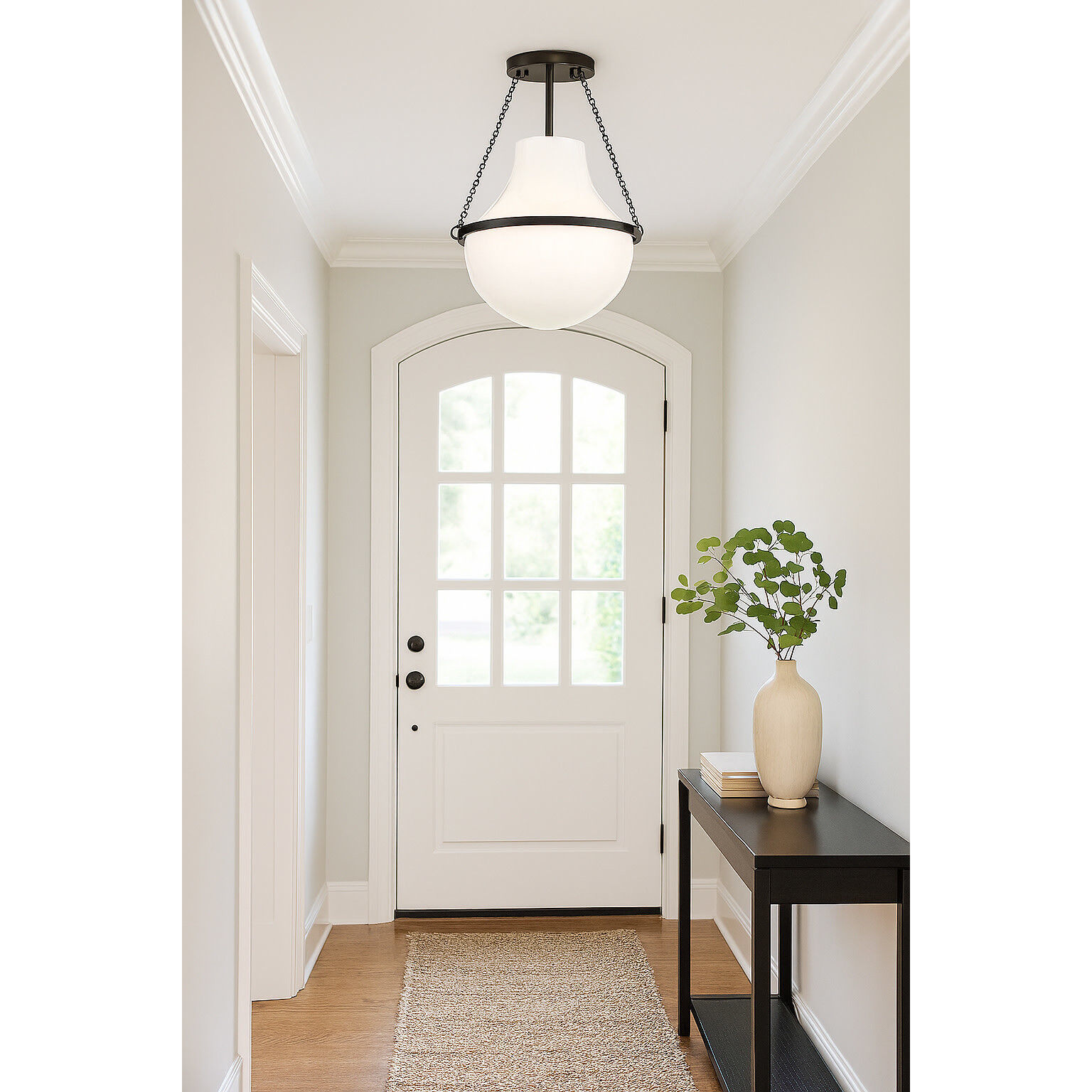 Collins 1 Light 15 inch Black Oxide Semi-Flush Mount Ceiling Light, Medium