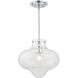 Cate 1 Light 12 inch Chrome Pendant Ceiling Light