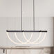 Cascata LED 45 inch Black and Brushed Brass Island Light Ceiling Light