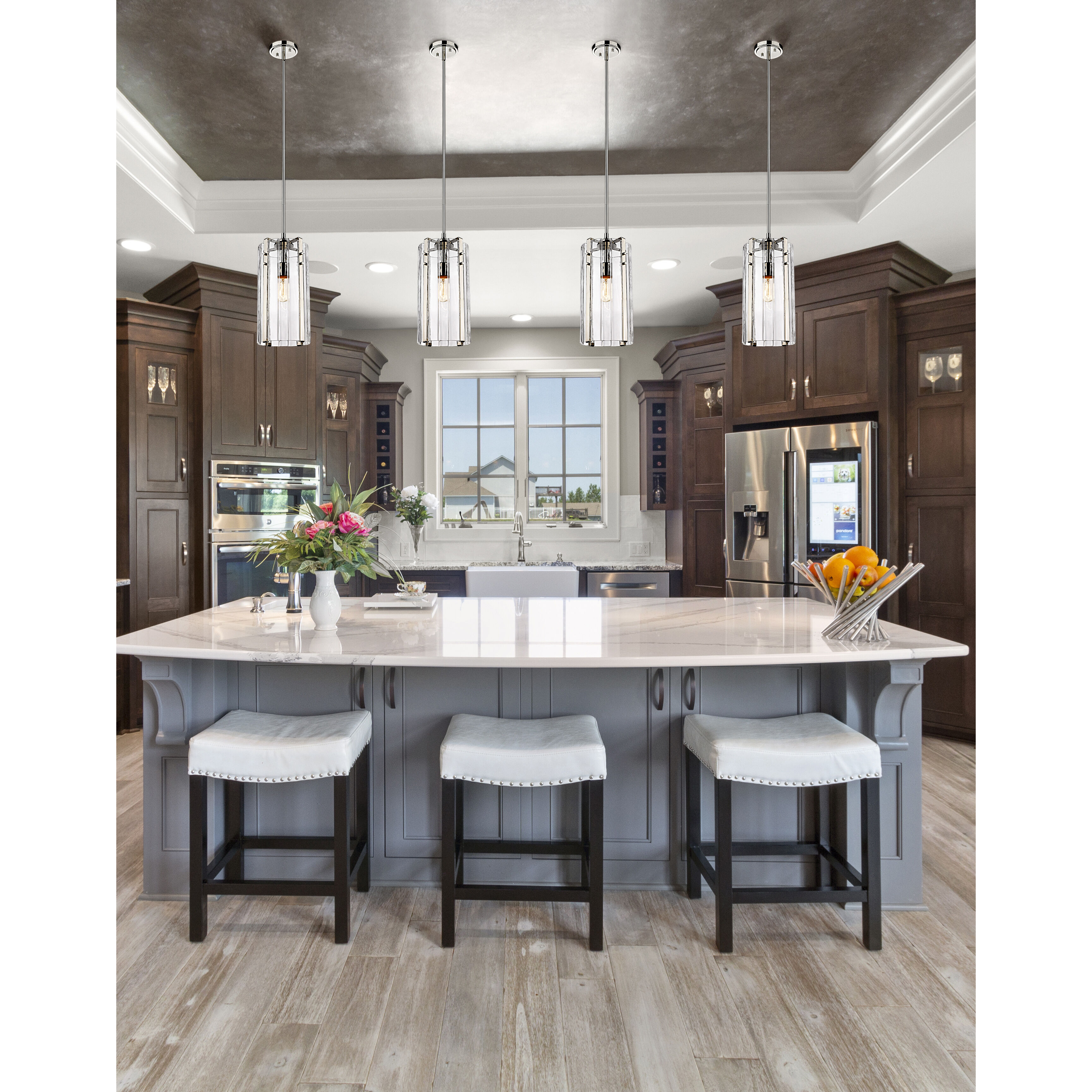 Alverton 1 Light 8 inch Polished Nickel Pendant Ceiling Light