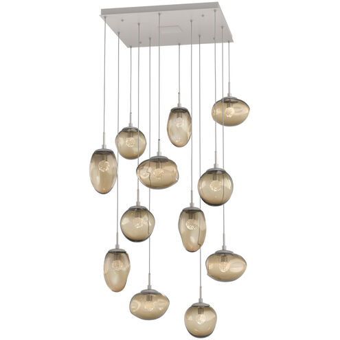 Cosmos LED LED Beige Silver Chandelier Ceiling Light, Square Multi-Port