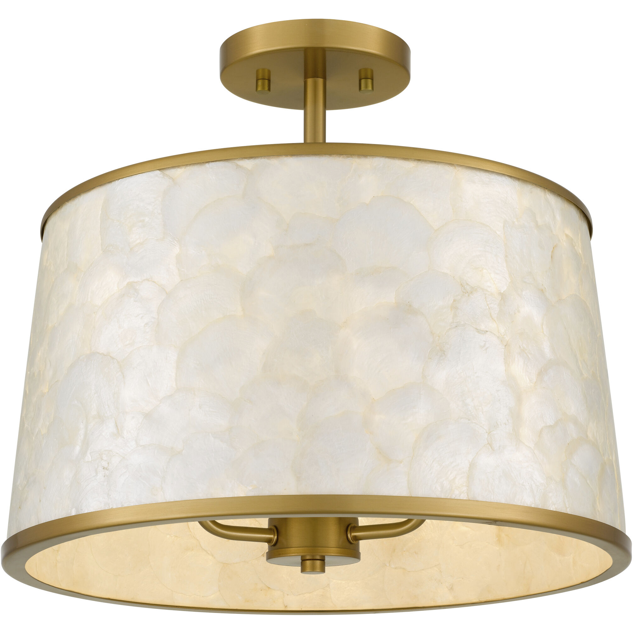 Windley 3 Light 16 inch Brushed Gold Semi-Flush Mount Ceiling Light