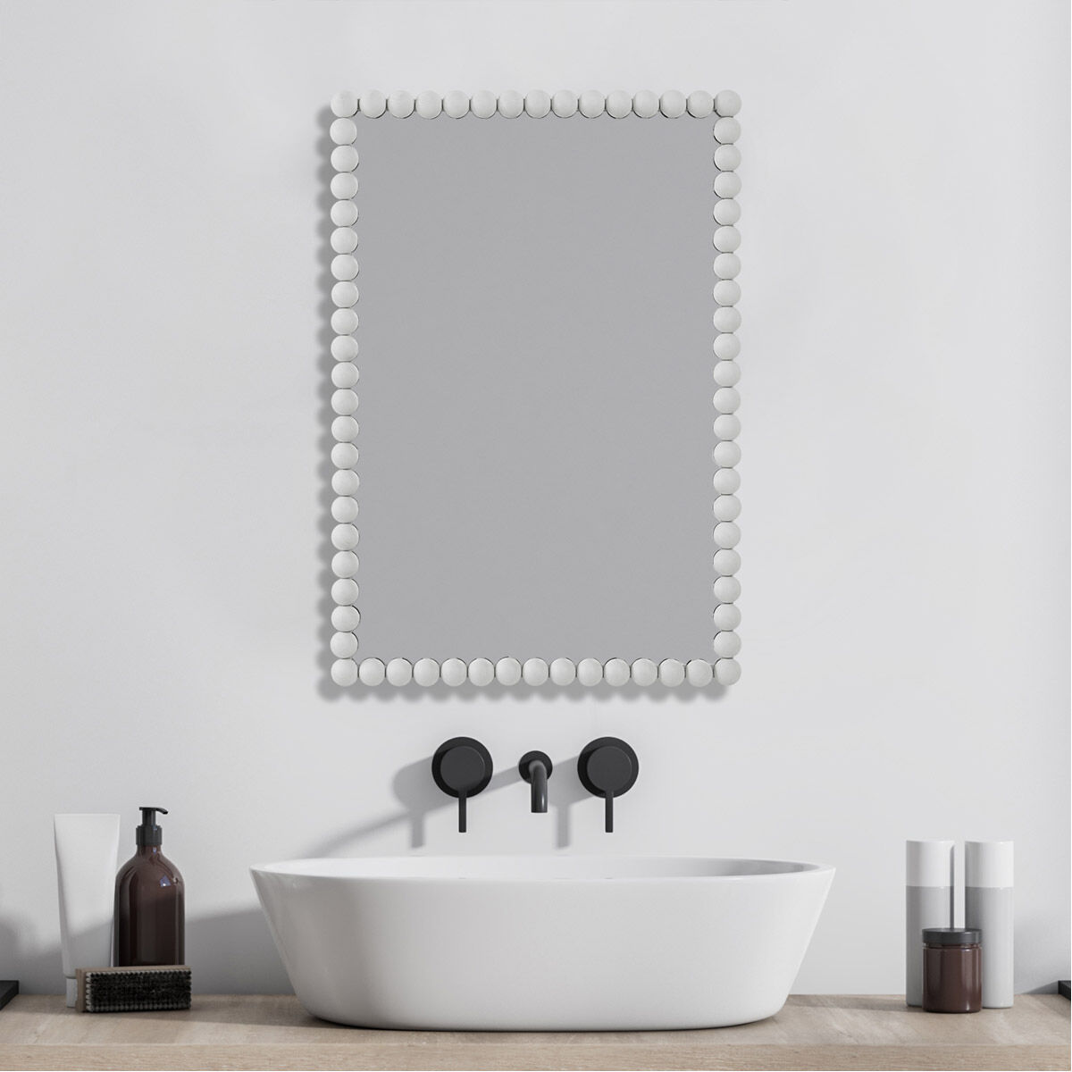 Serna 30 X 21 inch Matte White Mirror