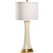 Pam Cain 34 inch 100.00 watt Cream Glaze/Antique Gold Leaf Table Lamp Portable Light