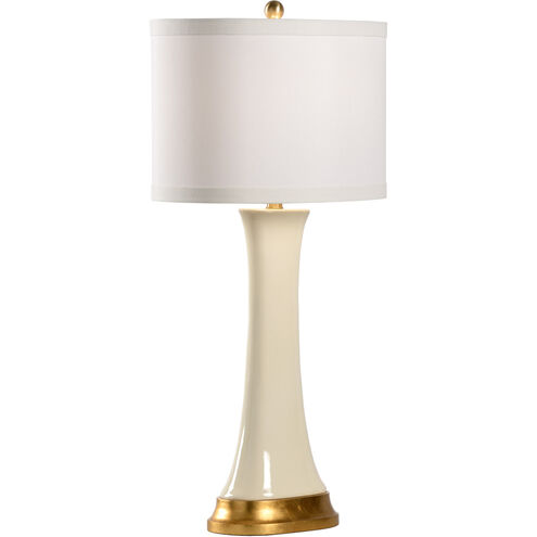 Pam Cain 34 inch 100.00 watt Cream Glaze/Antique Gold Leaf Table Lamp Portable Light