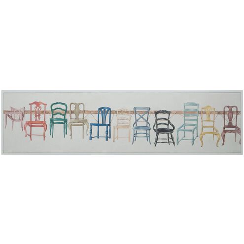 Chairs Multicolor with White Framed Wall Art