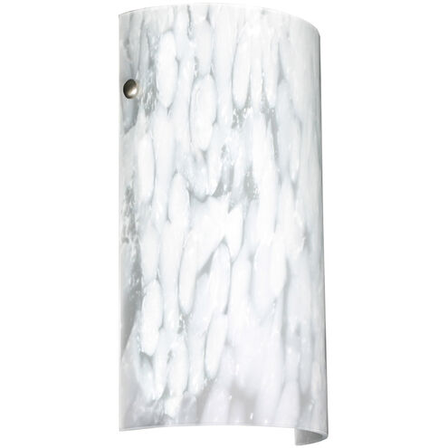 Tamburo 7 1 Light 7 inch Polished Nickel ADA Wall Sconce Wall Light in Incandescent, Carrera Glass