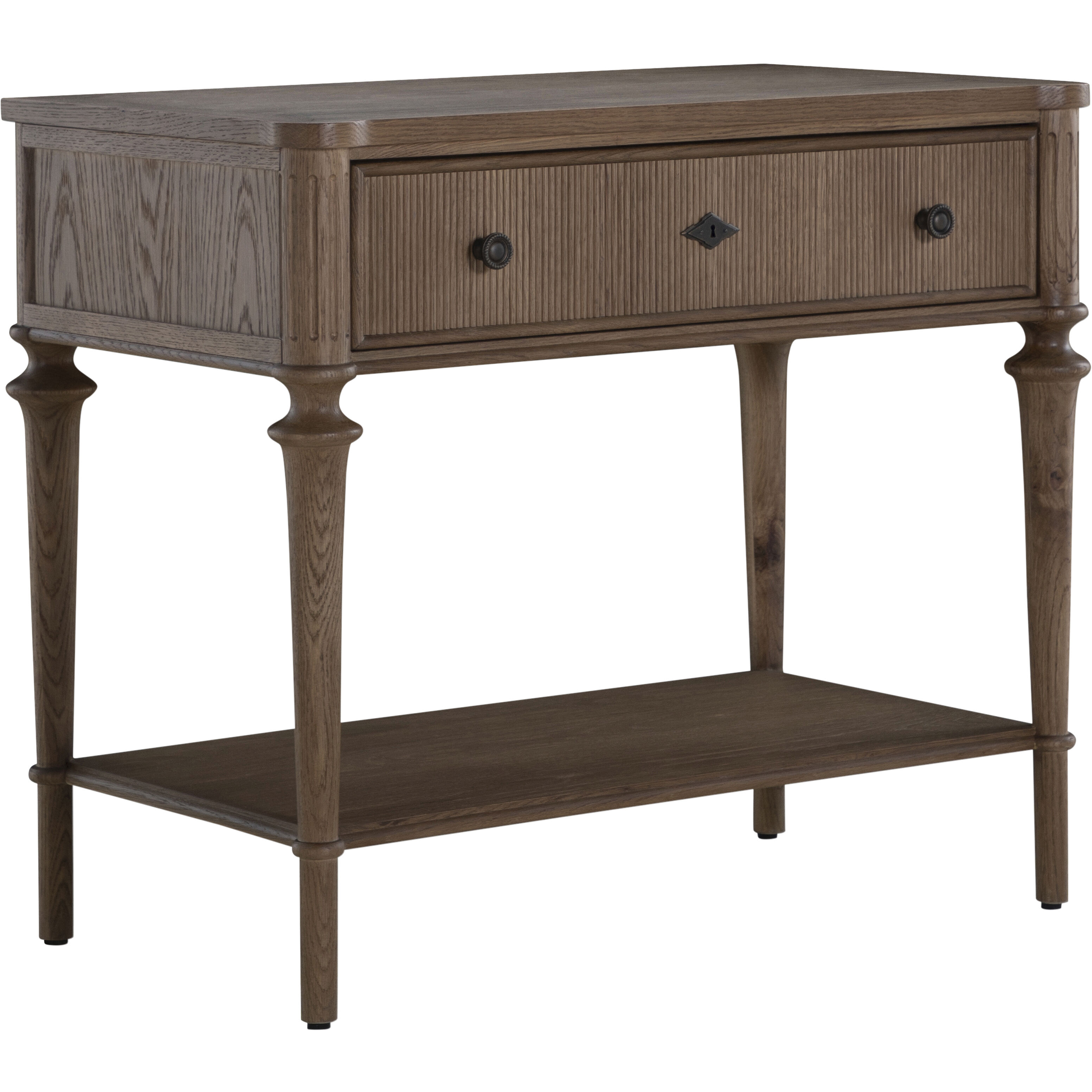 Andrea 33.25 X 28.25 inch Satin Oak and Antique Bronze Nightstand
