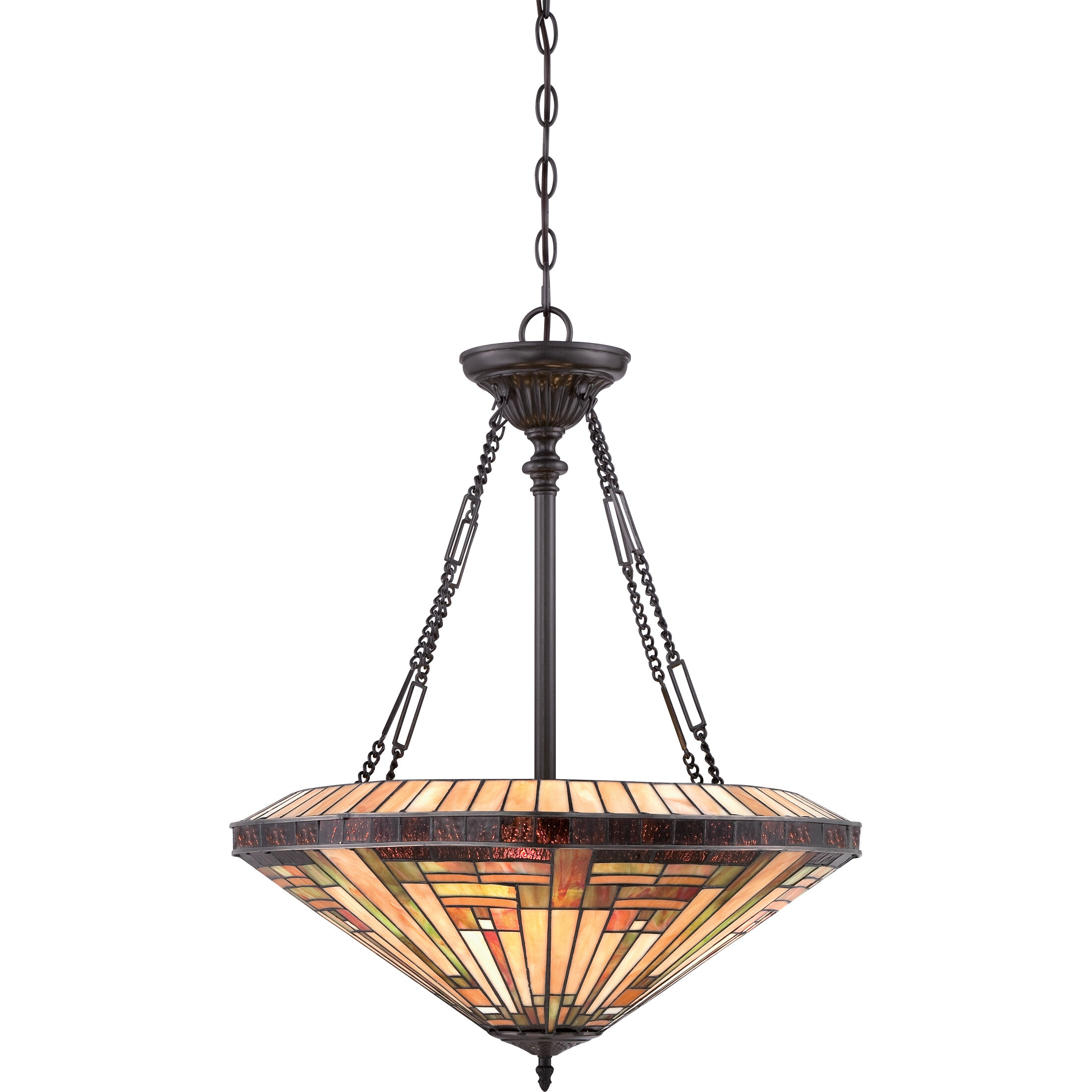 Stephen 4 Light 22 inch Vintage Bronze Pendant Ceiling Light, Naturals