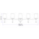 Henri 5 Light 42 inch Chrome Bathroom Vanity Wall Light