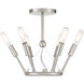 Royalty 6 Light 12.75 inch Brushed Nickel Semi Flush Ceiling Light