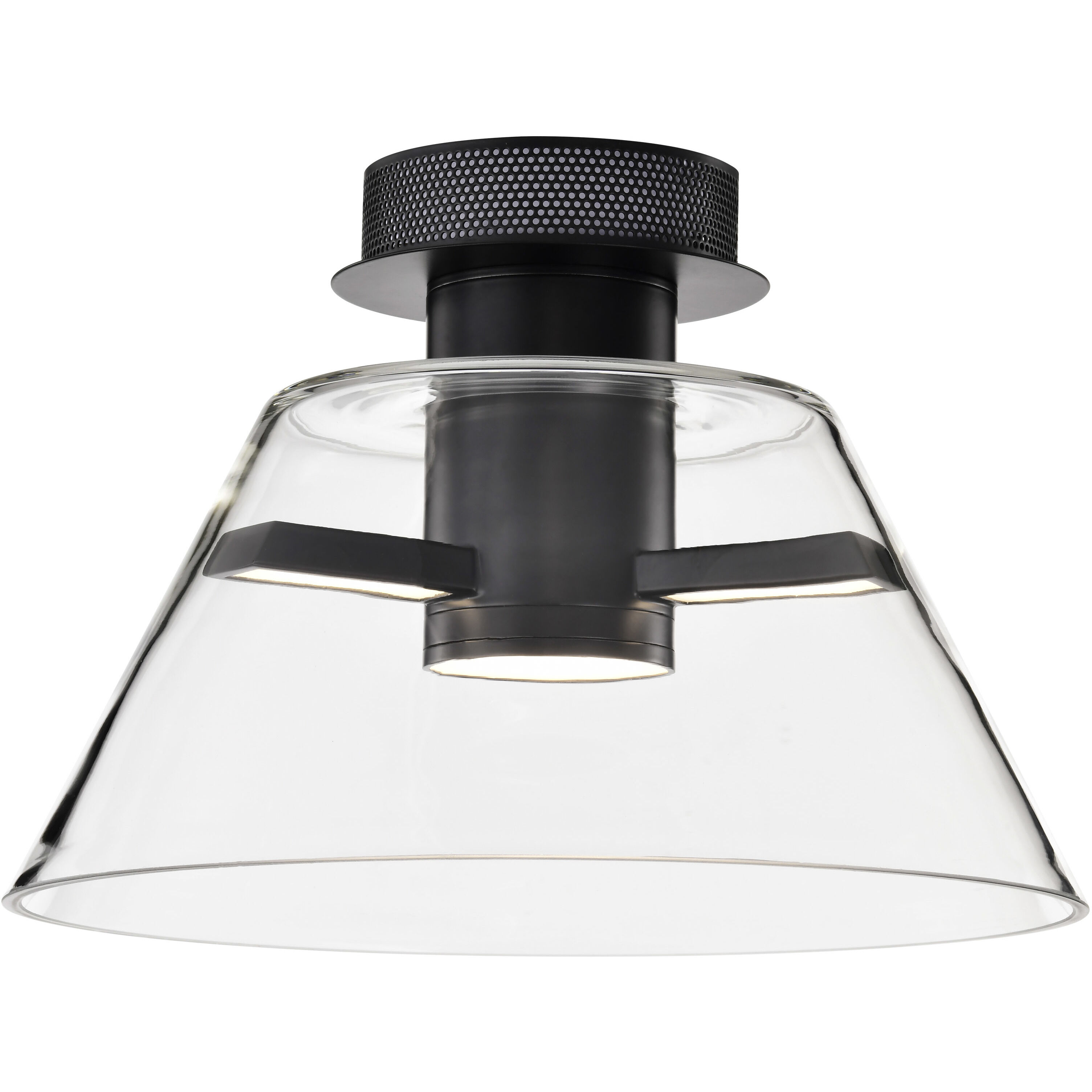 Edmond LED 13.63 inch Matte Black Semi Flush Mount Ceiling Light