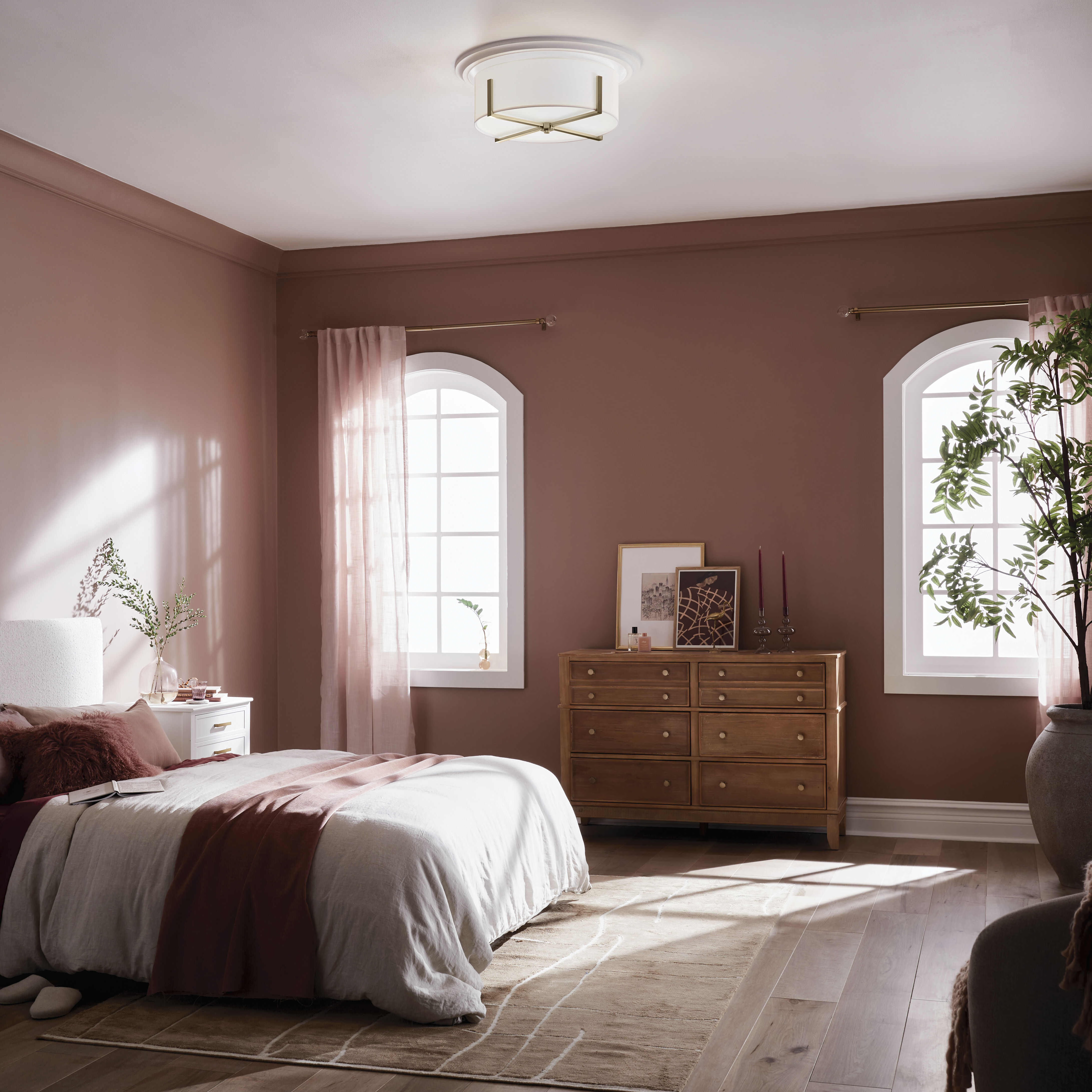 Malen LED 20 inch Champagne Bronze Flush Mount Ceiling Light