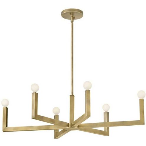 Ezra LED 36 inch Heritage Brass Indoor Linear Chandelier Ceiling Light