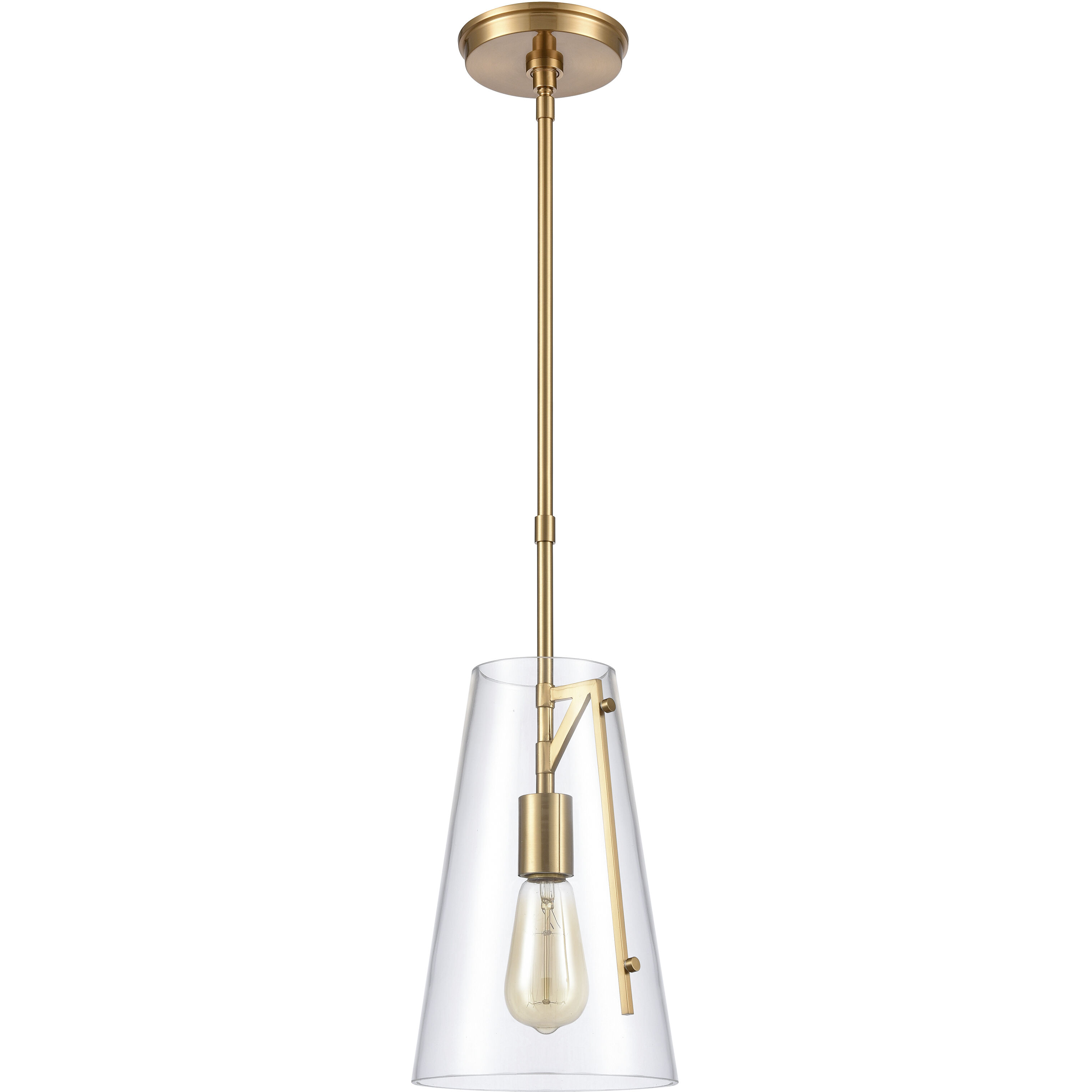 Trustle 1 Light 7 inch Satin Brass Mini Pendant Ceiling Light