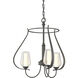 Flora 3 Light 19.4 inch Natural Iron Chandelier Ceiling Light in Seeded with Opal