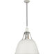 Thomas O'Brien Gunner LED 18 inch White and Polished Aluminum Pendant Ceiling Light