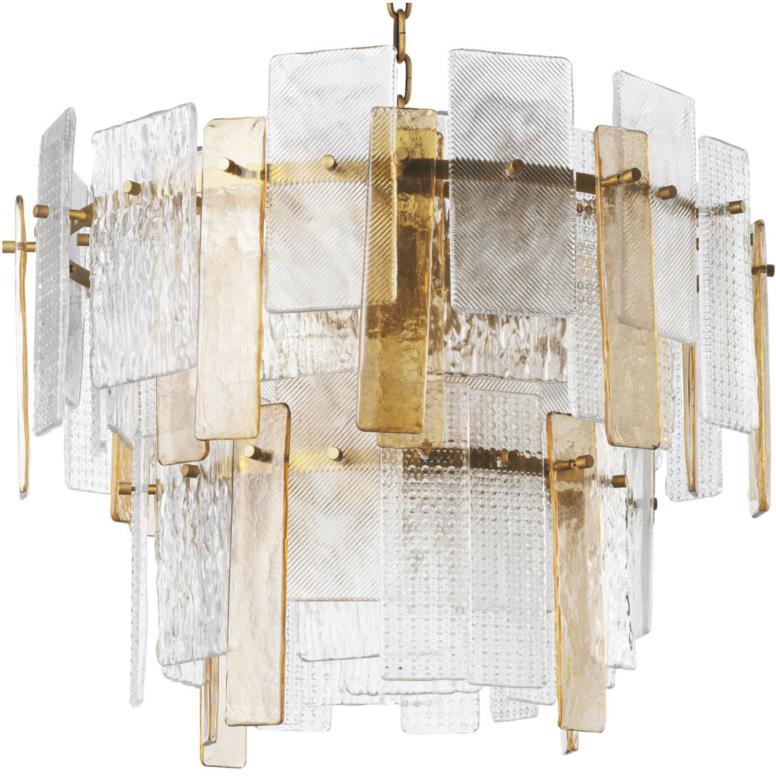 Cassiano 9 Light 24.41 inch Textured Glass Chandelier Ceiling Light