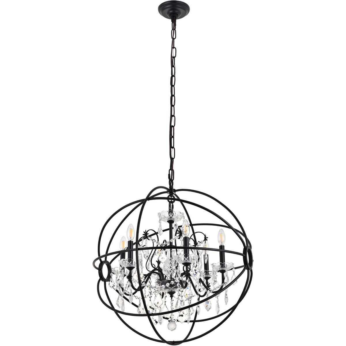 Cordelia 6 Light 26 inch black Pendant Ceiling Light