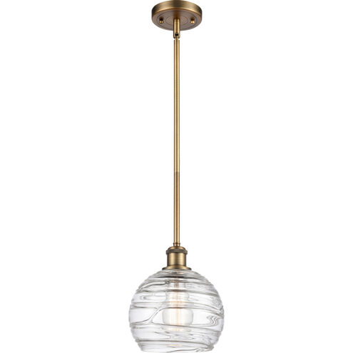 Ballston Deco Swirl 1 Light 8 inch Brushed Brass Pendant Ceiling Light, Ballston