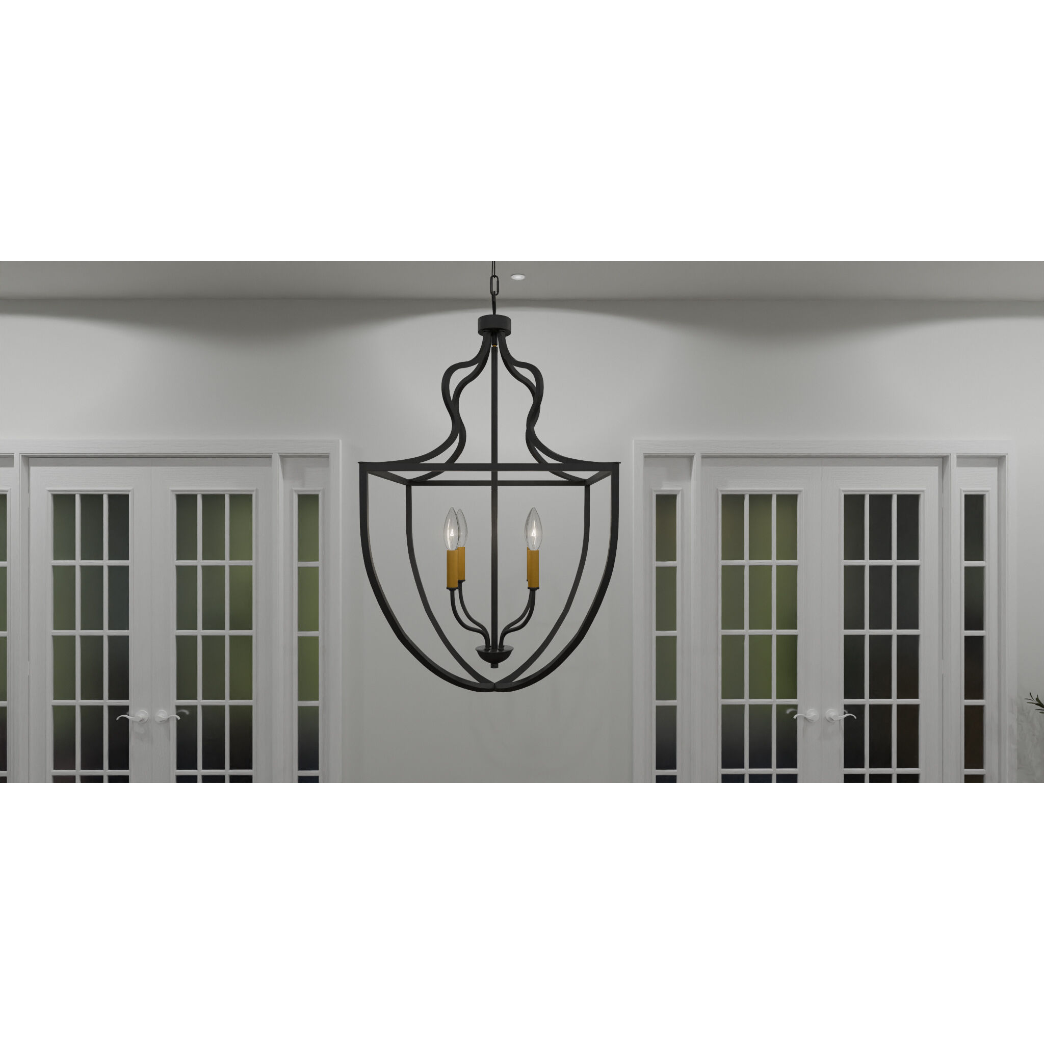 Keeley 4 Light 16.5 inch Matte Black Pendant Ceiling Light, Large