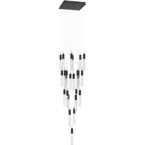 Original Glacier Avenue LED 28 inch Black Multi Port Pendant Ceiling Light in Bubbled