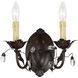 Elegante 2 Light 12 inch Oil Rubbed Bronze Wall Sconce Wall Light