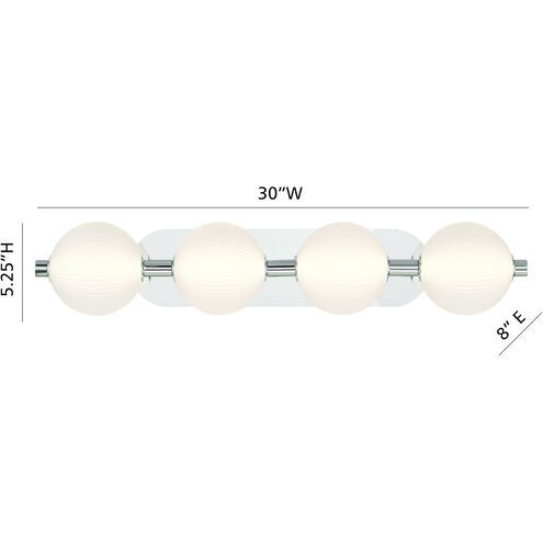 Palmas 4 Light 30 inch Polished Nickel Vanity Light Wall Light