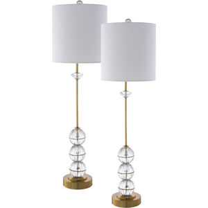 Grantley 34 inch 100.00 watt Brass Table Lamp Set Portable Light