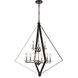 Glacier 6 Light 33 inch Black and Polished Chrome Pendant Ceiling Light