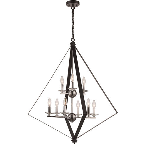 Glacier 6 Light 33 inch Black and Polished Chrome Pendant Ceiling Light