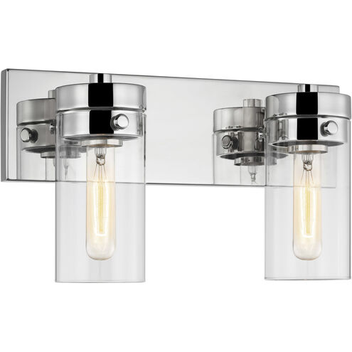 Intersection 2 Light 15 inch Polished Nickel Bathroom Vanity Lights Wall Light