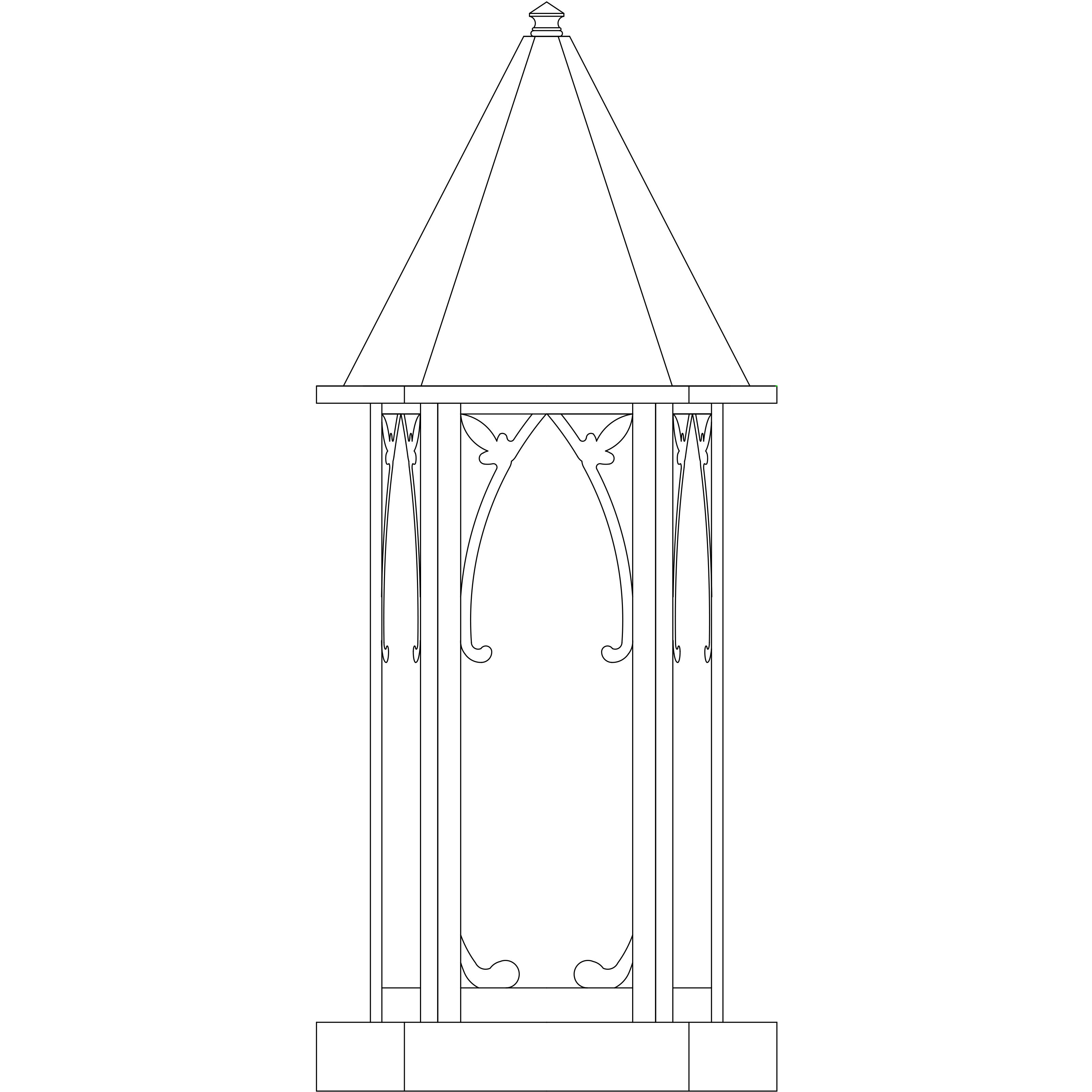 Saint George 1 Light 23.75 inch Antique Copper Column Mount in Gold White Iridescent