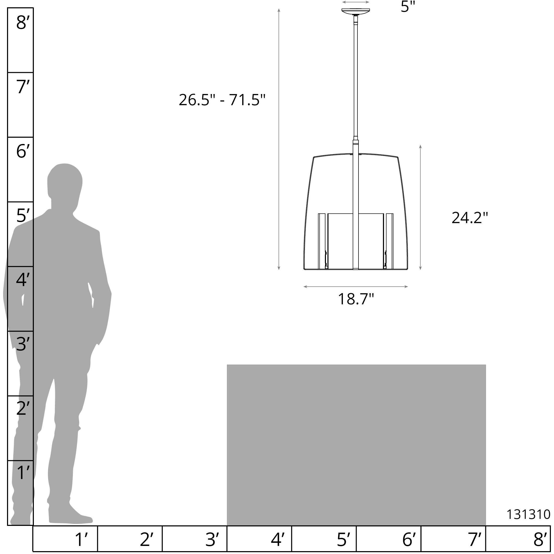 Arc 4 Light 18.7 inch Bronze Pendant Ceiling Light