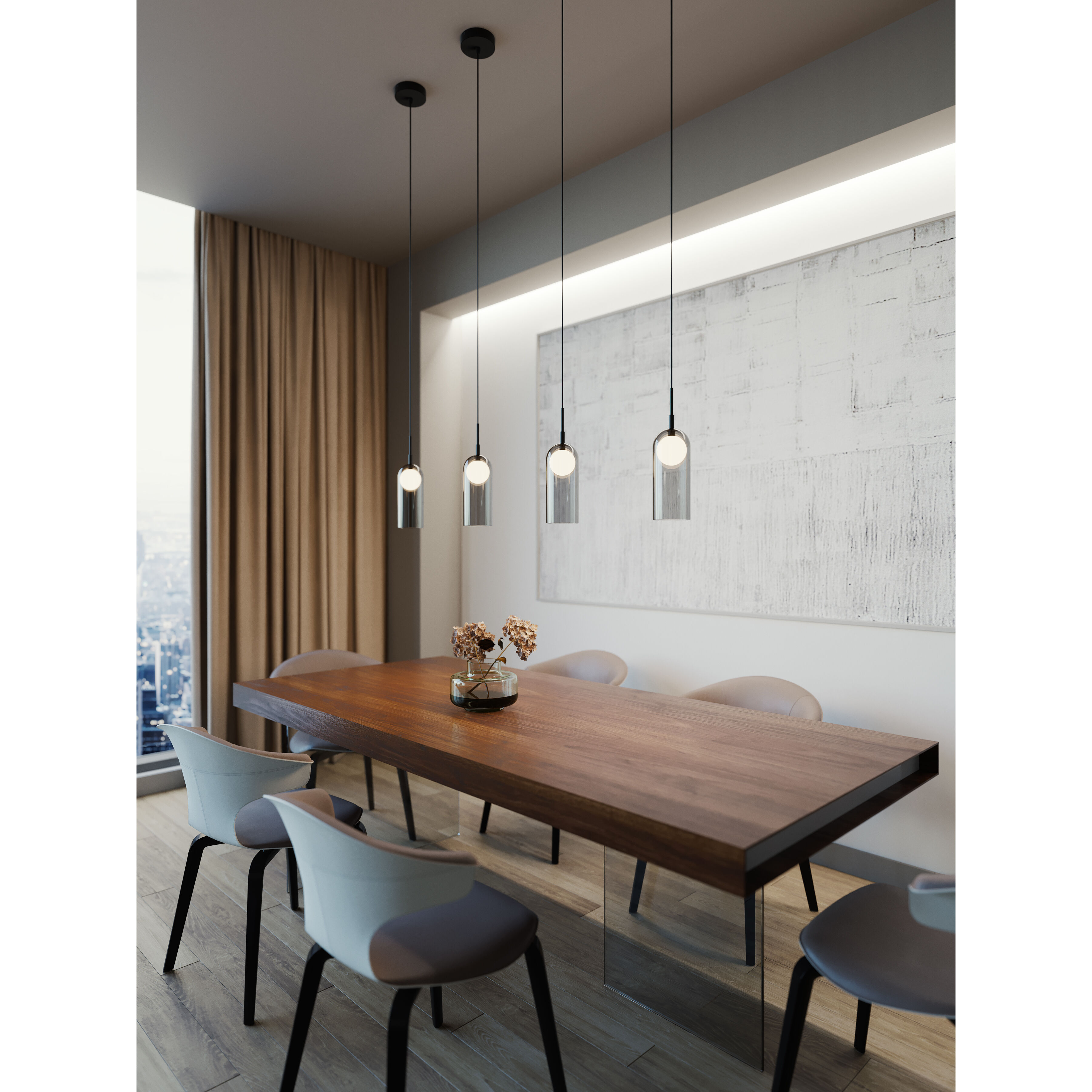 AFX KRNP04L30D1BK Kiran LED 4 inch Black Pendant Ceiling Light
