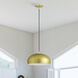 Domma 1 Light 14 inch Soft Gold with Polished Brass Accents Pendant Ceiling Light