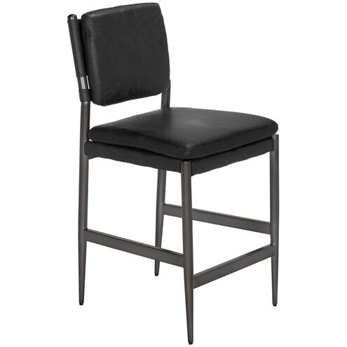 Astor 40.5 inch Steel Gray Powder Coat and Ebony Black Counter Chair