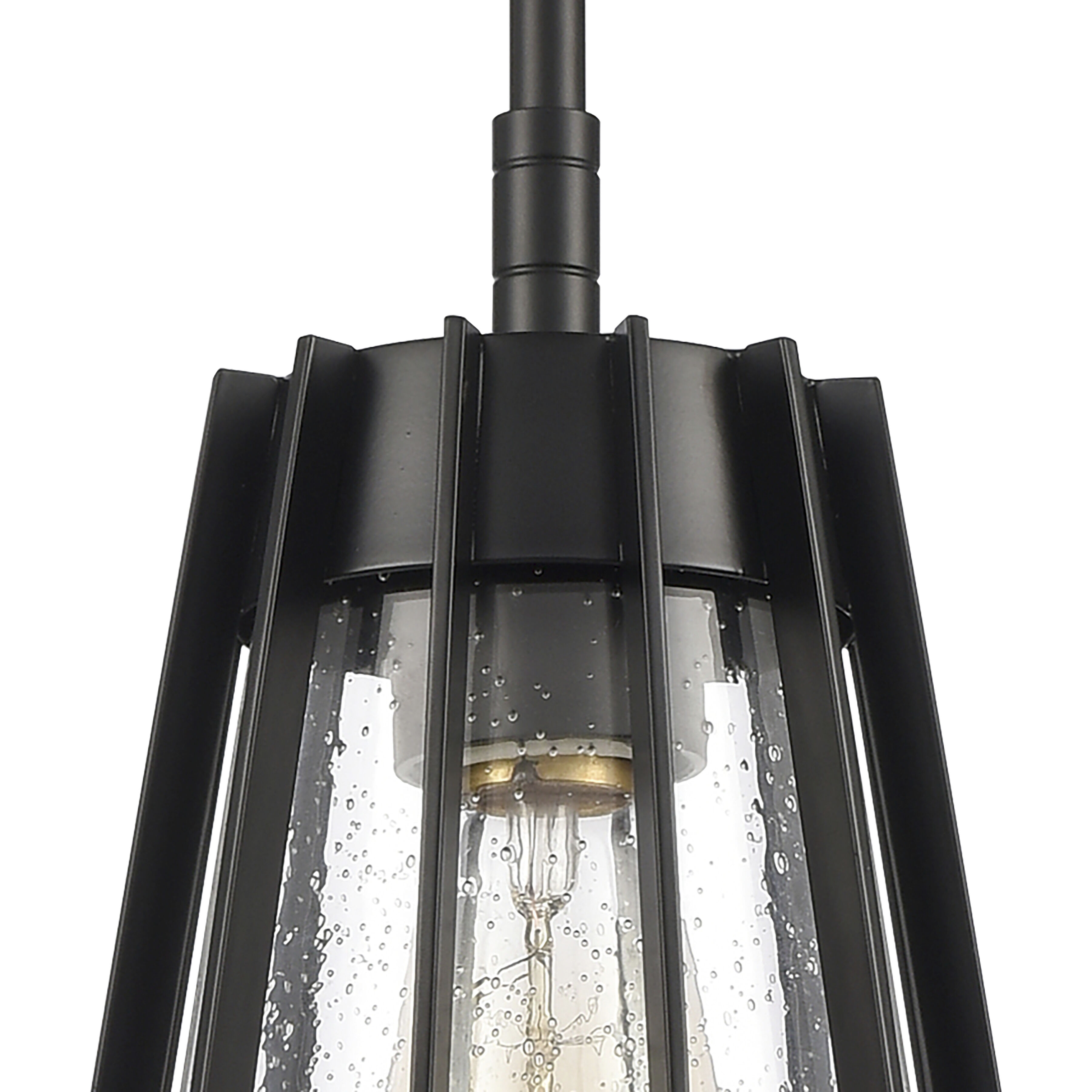 Open Louvers 1 Light 6.75 inch Matte Black Mini Pendant Ceiling Light