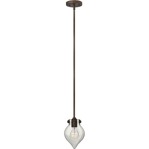 Congress 1 Light 6 inch Oil Rubbed Bronze Mini-Pendant Ceiling Light, Retro Glass