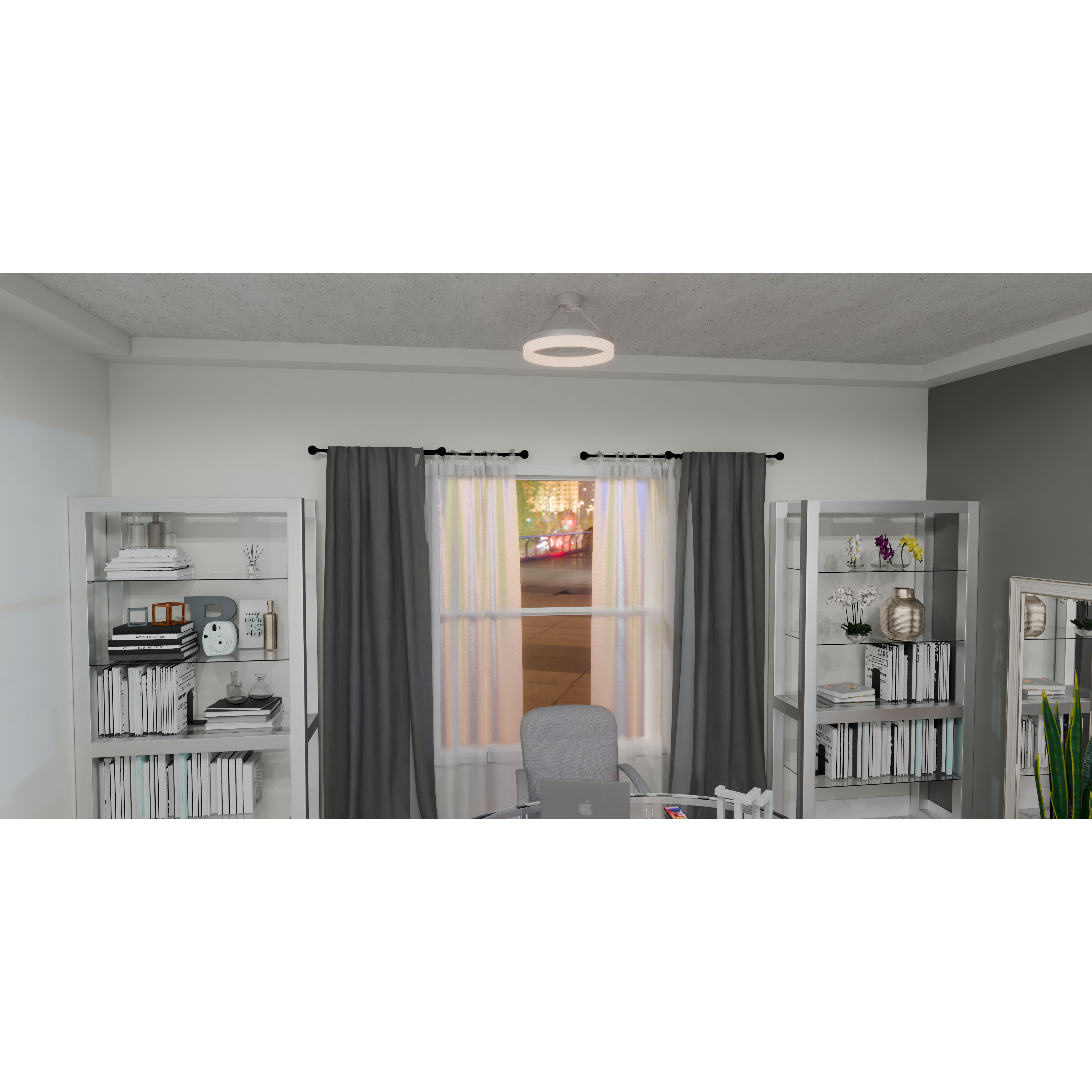 Cohen 15.75 inch Brushed Nickel Semi-Flush Mount Ceiling Light