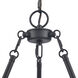 Rydell 5 Light 24.5 inch Matte Black with Off White Chandelier Ceiling Light