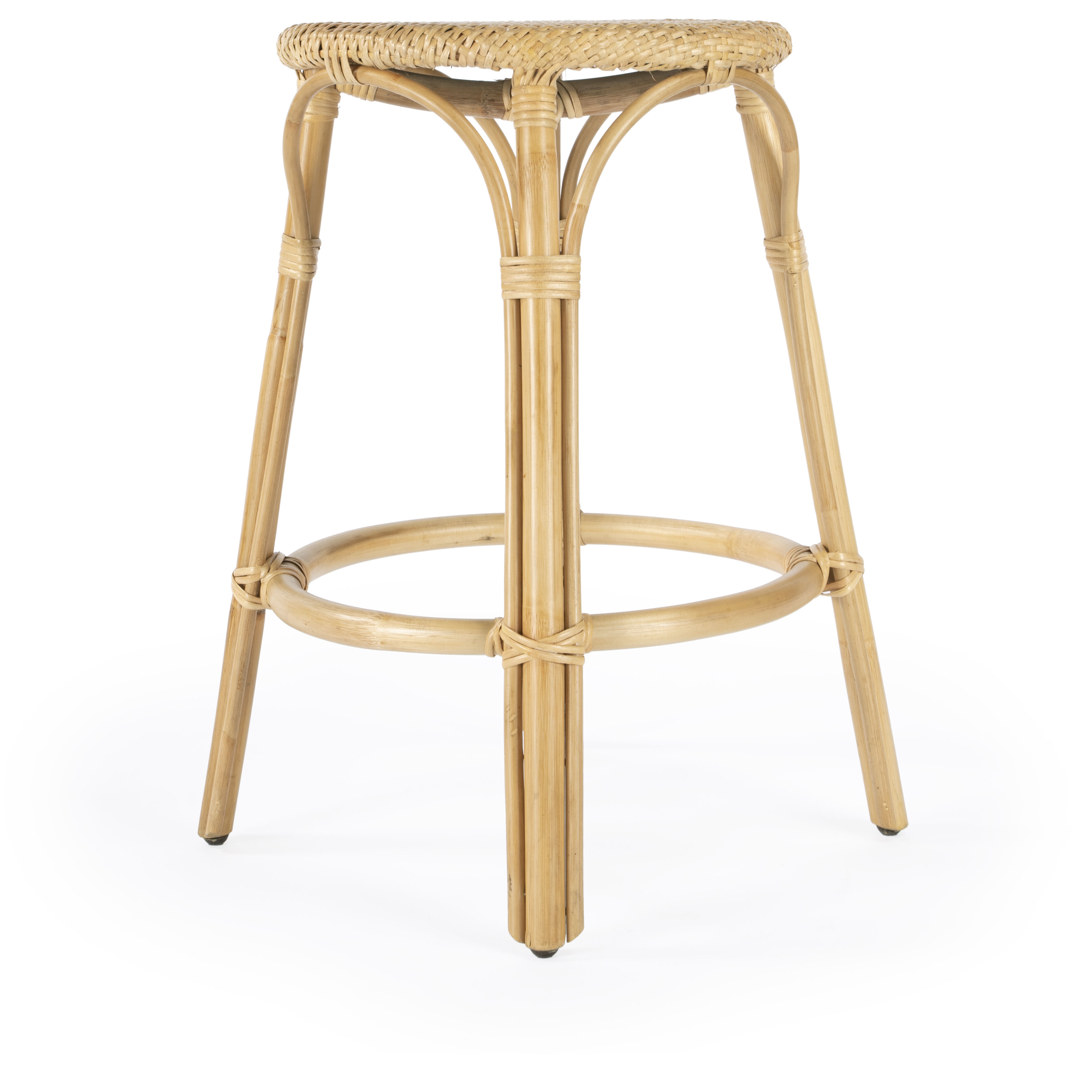 Tobias Rattan Round 24" Counter Stool in Natural