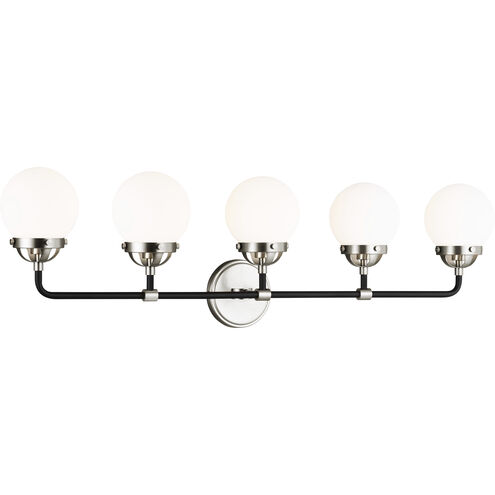 Ian K. Fowler Cafe 5 Light 38.25 inch Brushed Nickel Wall Bath Fixture Wall Light