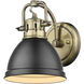 Yep Duncan Vanity Wall Light in Aged Brass, Matte Black