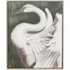 Swan Dance White and Brown and Gray and Green Canvas