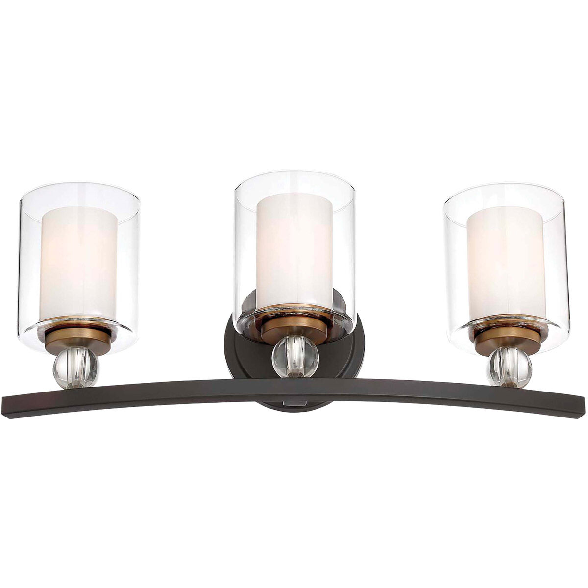 Studio 5 3 Light 24 inch Painted Bronze/Natural Brush Bath Light Wall Light